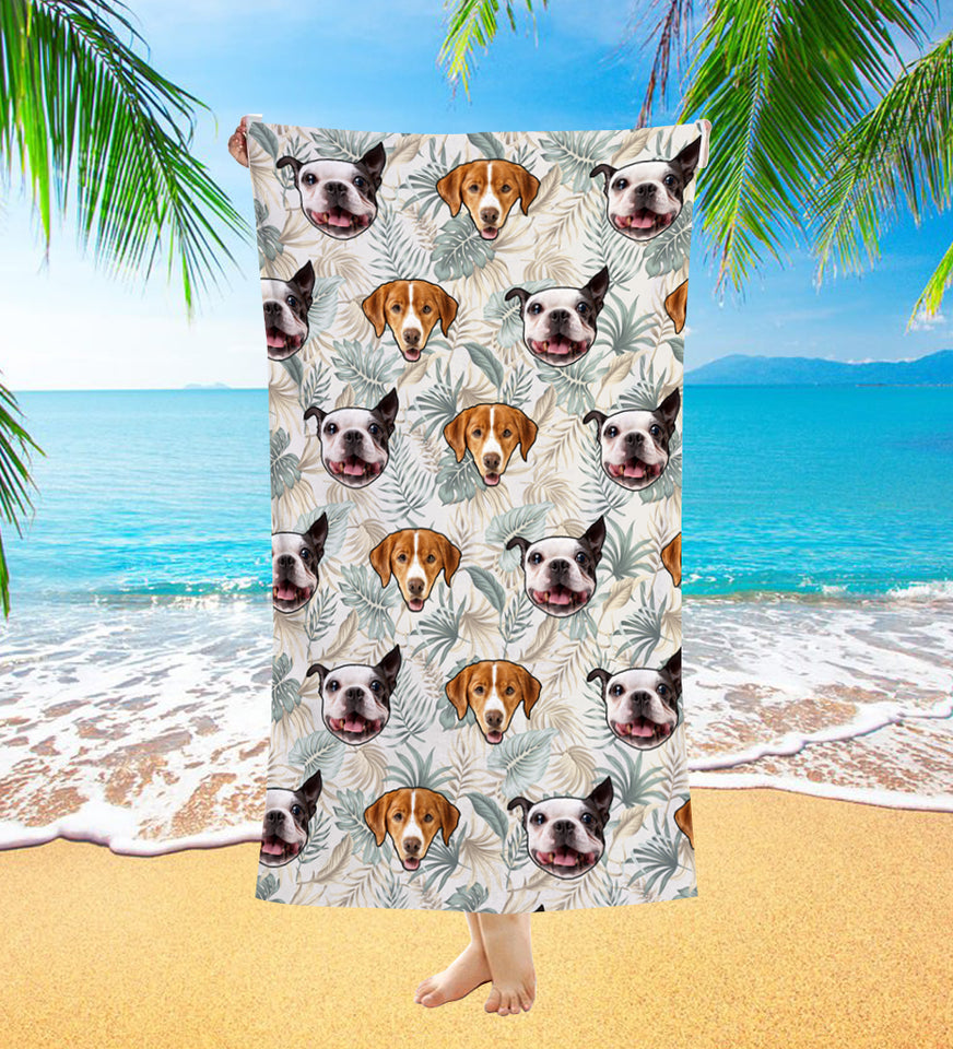 Personalized Pet Dog Cat Tropical Beach Towel - GreatestCustom