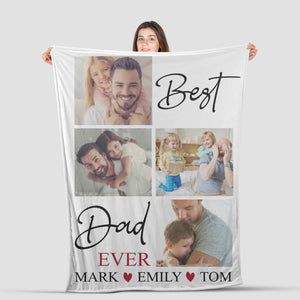 Best Father Ever Personalized Dad Blanket, Father's Day Blanket, Gift for Dad Blanket