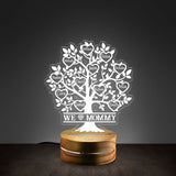 We Love Mommy Gift for Mom Tree Of Life Personalized Tree Of Life Acrylic Plaque LED Lamp Night Light