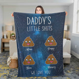 Personalized Daddy's Little Shits Blanket for Dad, Father's Day Galaxy Blanket, Gift for Dad Blanket