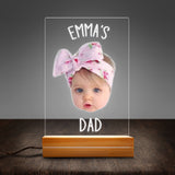 Custom Baby Face Light Gift for Dad Lamp Night Light Gift For Dad Personalized Acrylic Plaque LED Lamp Night Light