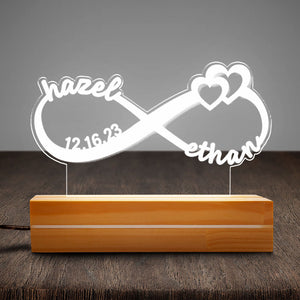 Personalized Wedding Anniversary Gift for Couple Personalized Custom Infinity Plaque LED Lamp Night Light