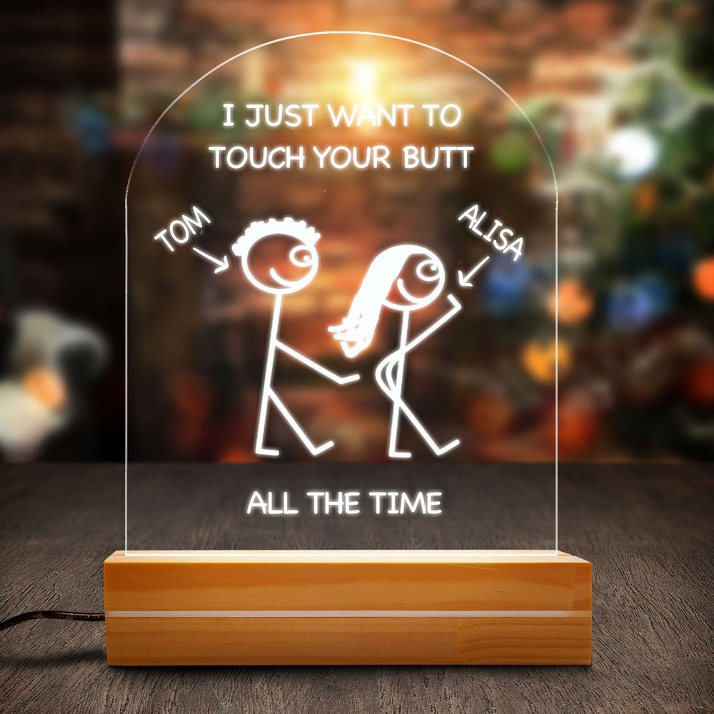 Funny Gifts for Girlfriends Gift for Boyfriends Personalized Acrylic Plaque LED Lamp Night Light