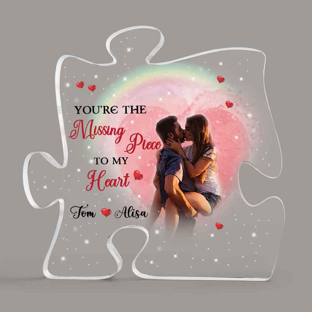 Puzzle Shaped Personalized Acrylic Plaque - Custom Couple Gift - A Piece Of  Our Special Day