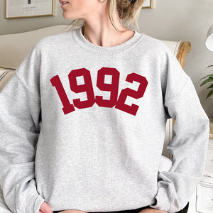 Custom Year 31th Birthday Sweatshirt, 1992 Birthday Year Number Sweatshirt for Women - GreatestCustom