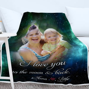 Personalized Mom Photo Galaxy Blanket, Gift for Mom Blanket