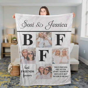 Personalized Best Friends Forever Photo Fleece/Sherpa Blanket, Gift For Best Friends Blanket