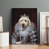 Custom Pet Portrait,Renaissance Pet Portraits,Regal Royal Pet Portrait, Glamour Art,Dog Art,Pet Painting, Pink Dog, Renaissance Dog Canvas