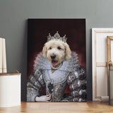 Custom Pet Portrait, Royal Personalized Pet Gift, Crown King Dog, Pet Sympathy, Dog Memorial Pet Loss Gift, Renaissance Costume, Canvas Dog