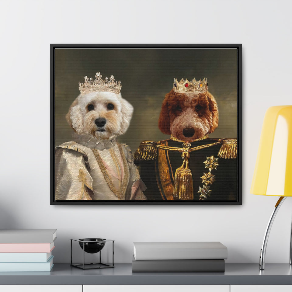 Custom Royal Pet Portrait, Multiple Pet Pet Portrait, Pet Regal 2 Pets, Dog Portrait, Dog Passed Away, King Queen Dog