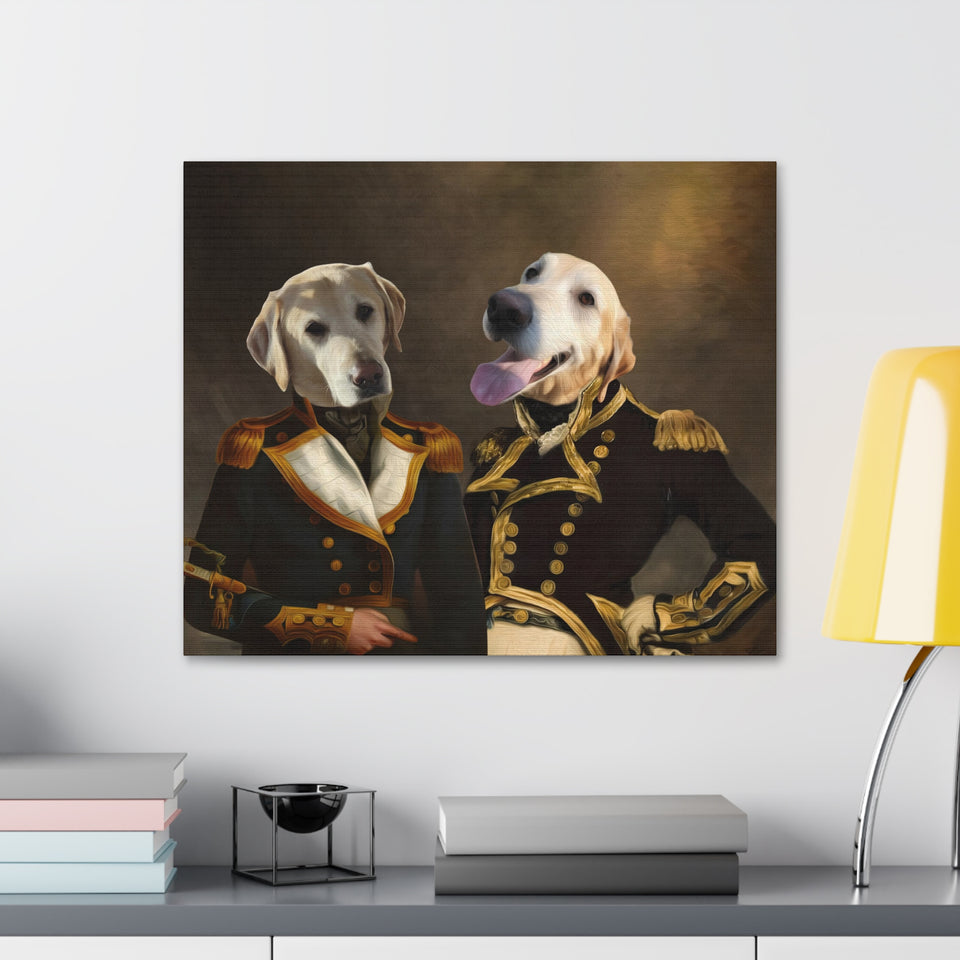 Custom Royal Pet Portrait, Multiple Pet Pet Portrait, Pet Regal 2 Pets, Dog Portrait, Dog Passed Away, King Queen Dog