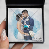 Custom Photo Wedding Necklace, Bride and Groom Necklace with Picture