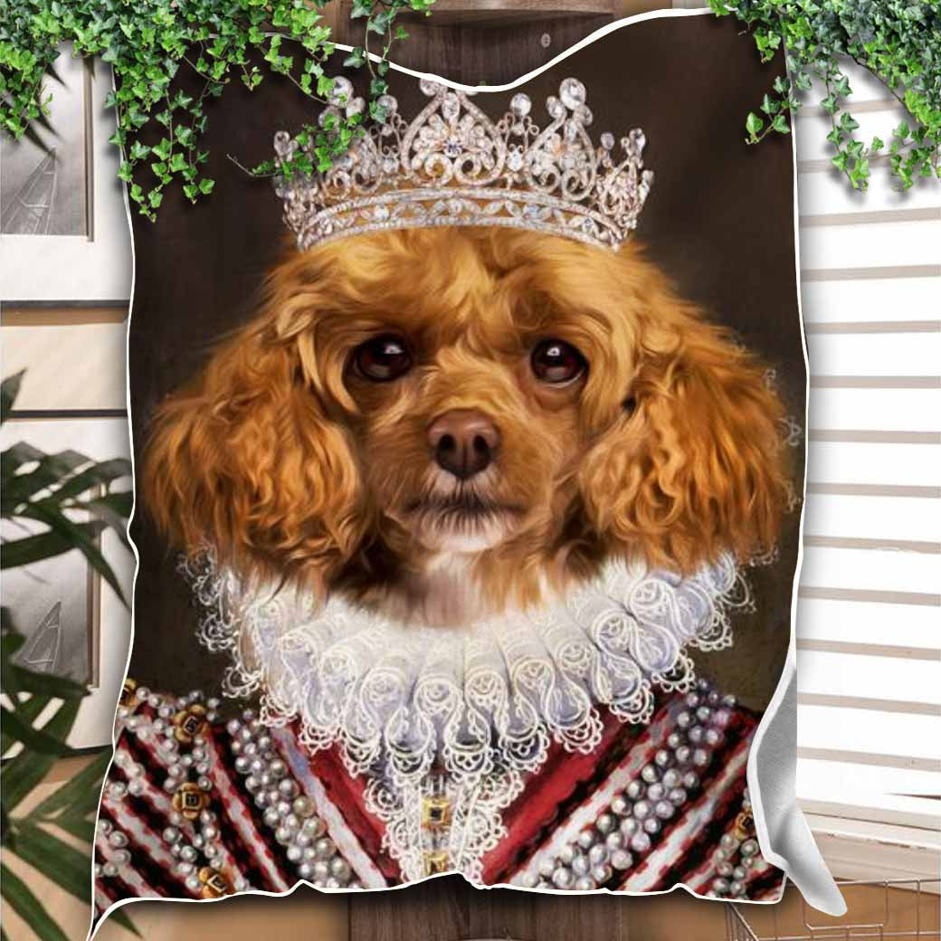 Custom Pet Blanket, Royal Pet Blanket, Gift Pet Blanket Regal, Dog Blanket, Pet Loss Gift, Dog Passed Away, King Queen Pet Blanket