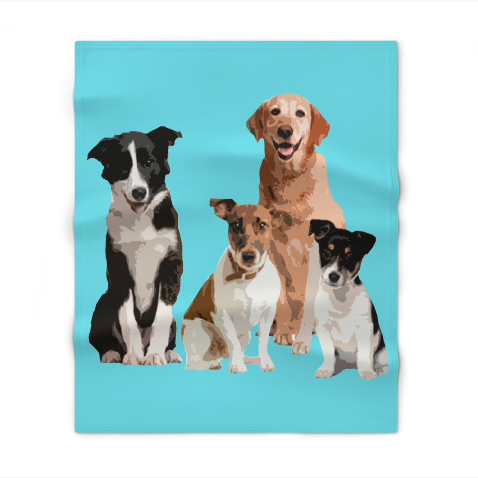 Personalized Pet Photo Portrait Blanket, Your Pet On A Blanket, Custom Pet Blanket