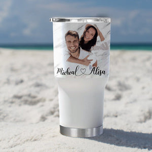Personalized Couple Valentine Tumblers with Pictures, Valentine Couple Photo Tumbler - GreatestCustom