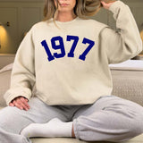 Custom Year 46th Birthday Sweatshirt, 1977 Birthday Year Sweatshirt for Women - GreatestCustom