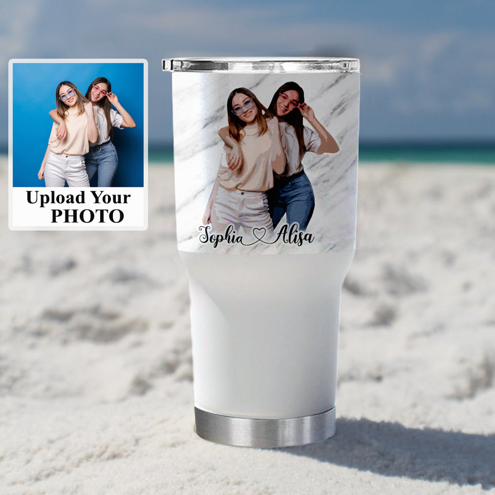 Personalized Best Friend Tumblers with Pictures, Best Friend Photo 30oz Tumbler - GreatestCustom