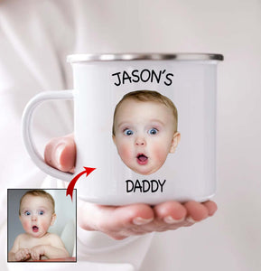 Personalized Baby Photo Camping Mug, Custom Dad Camping Mug - GreatestCustom
