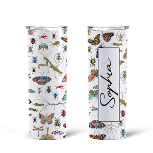 Personalized Colorful Butterflies, Moths & Insects 20oz Skinny Tumbler - GreatestCustom