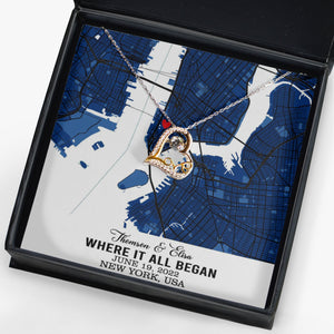 Personalized Where It All Began Anniversary Maps Necklace - GreatestCustom