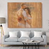 Personalized Photo Wedding Couple Watercolor Painting, Anniversary Gift Couple Canvas Wall Art