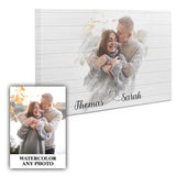 Custom Photo Valentine Painting Portraits, Valentine Canvas Wall Art for Couple