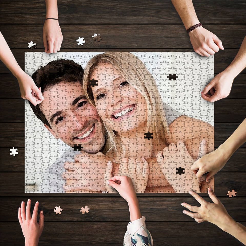 Personalized Your Couple Photo Puzzle, Puzzle From Your Couple Photo 252/500 Pieces - GreatestCustom