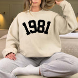 Custom Year 42nd Birthday Sweatshirt, 1981 Birthday Year Number Sweatshirt for Women - GreatestCustom