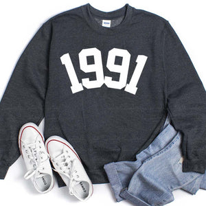 Custom Year 32nd Birthday Sweatshirt, 1991 Birthday Year Sweatshirt for Women - GreatestCustom