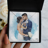 Custom Photo Wedding Necklace, Bride and Groom Necklace with Picture