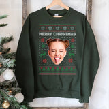 Custom Face Sweatshirt, Funny Ugly Christmas Sweater, Funny Christmas Jumper Woman -GreatestCustom
