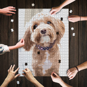 Personalized Custom Pet Portrait Puzzle From Photo Jigsaw Puzzle 252/500 Pieces