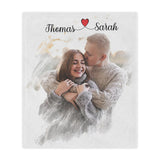 Personalized Couple Photo Valentine Blanket, Couple Photo on Blanket, Create Your Valentine Blanket - GreatestCustom