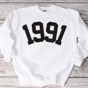Custom Year 32nd Birthday Sweatshirt, 1991 Birthday Year Sweatshirt for Women - GreatestCustom
