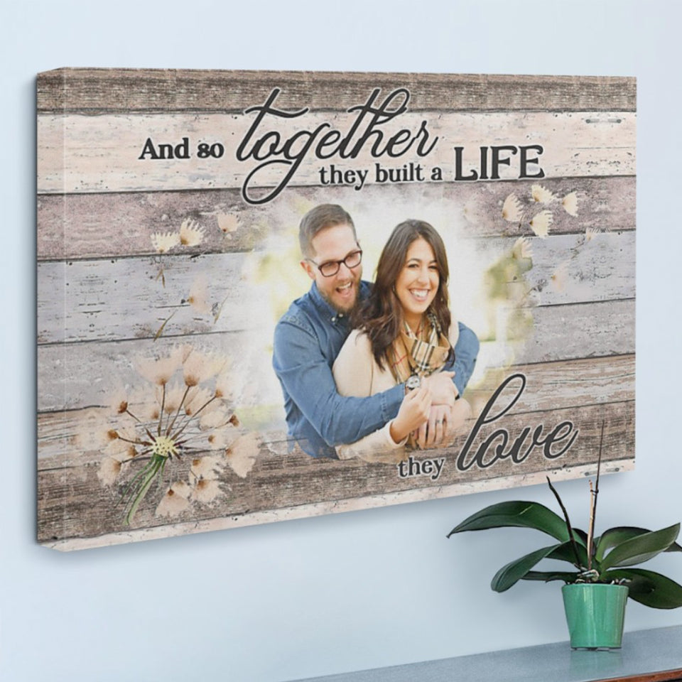 Couple Photo Gift, Gift For Him, Gift For Her, Husband/Wife Anniversary Wedding Premium Wall Art canvas - Anniversary Wedding Gifts