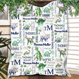 Personalized Baby Name Blanket, Dinosaur Blanket, Dinosaur Baby Blanket- Greatestcustom