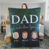 Personalized Blanket for Dad, Dad We Love You Blanket, Gift for Dad Blanket