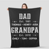 Father's Day Blanket, Personalized Blanket for Dad & Grandpa, Gift for Dad Fleece/Sherpa Blanket