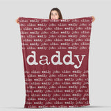 Personalized Blanket for Dad, Dad & Kids Name, Gift for Dad Fleece/Sherpa Blanket