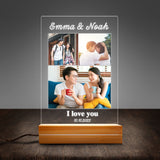 Custom Couples Photo Plaque Anniversary Gifts for Boyfriend and Girlfirend Personalized Acrylic Plaque LED Lamp Night Light