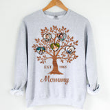Mom Hoodie with Grandkids Names Heart Tree Custom Mom Sweatshirts, Gift for Mom