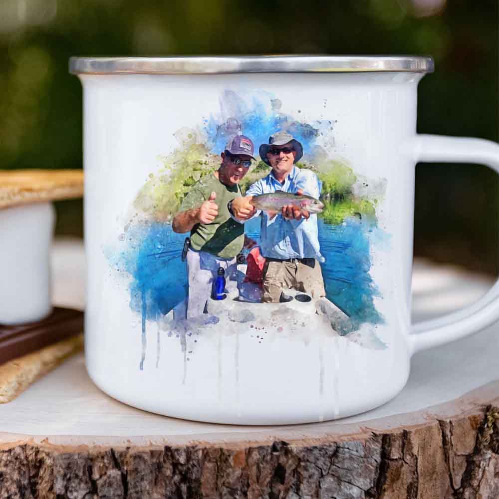 Personalized Fishing Camp Mug, Fishing Camping Mug for Dad, Fishing Mug