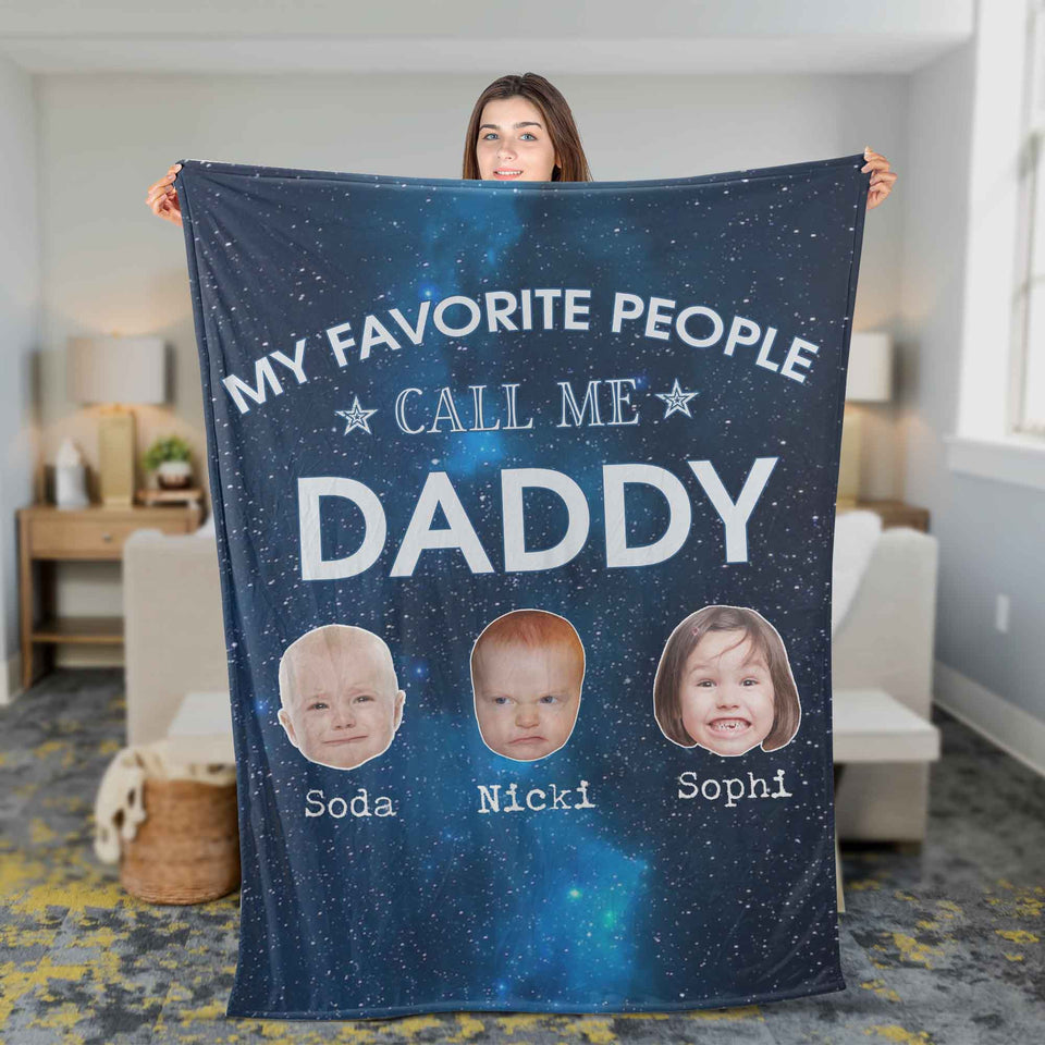 My Favorite People Call Me Dad Personalized Blanket, Father's Day Blanket