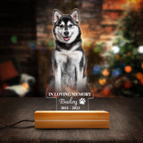 Custom Dog Memorial Passing Gift Pet Loss Gift In Loving Memory Personalized Acrylic Plaque LED Lamp Night Light