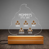 Funny Mommy Little Shits Mother's Day Gift for Mom Personalized Acrylic Plaque LED Lamp Night Light