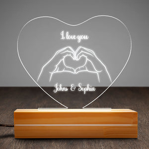 Custom Night Light as Valentines Day Gift Anniversary Gift Romantic Gift for Couple Personalized Acrylic Plaque LED Lamp Night Light