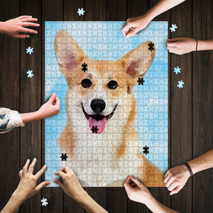 Custom Pet Portrait Puzzle From Photo, Pet Photo Jigsaw Puzzle 252/500 Pieces - GreatestCustom