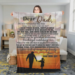 Gift For Dad From Daughter, Christmas Birthday Gift For Dad, Father Gift, To My Dad Premium Fleece Blanket