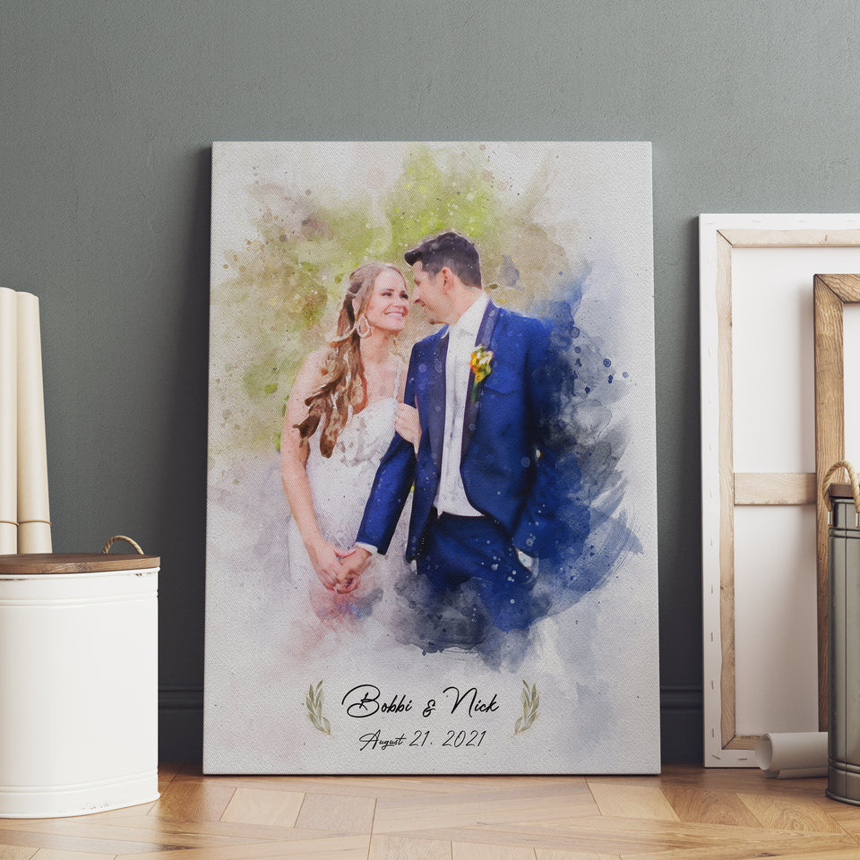 Custom Watercolor Portrait From Photo, Personalized Watercolor Portrait, Wedding Gift, Anniversary Gift, Engagement Gift