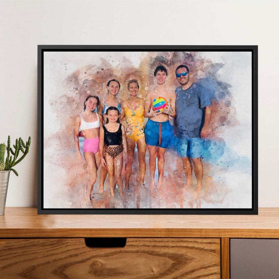 Custom Watercolor Painting, Personalized Gift, Wedding Gift, Birthday Gift for Her, Family Portrait, Painting from Photo, Fathers Day Gift